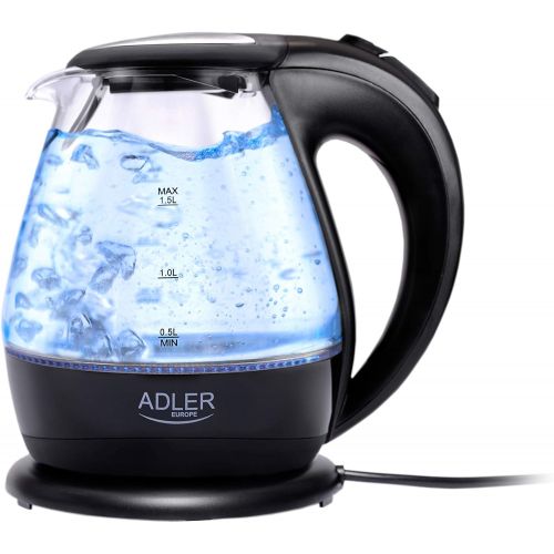  Adler AD 1224 Wasserkocher 1,5 L, schwarz/transparent