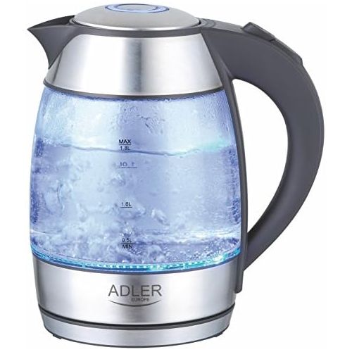  Adler AD 1246 Wasserkocher 1,8 L, schwarz/silber/transparent