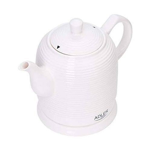  Adler AD1280 Elektrischer Wasserkocher aus Keramik, 1,20 l, 1500 W, Weiss