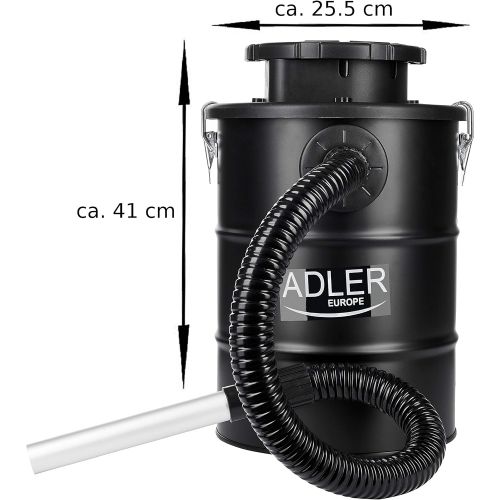  Adler Aschesauger | HEPA-Filter | Feuerfester Schlauch | 1000 Watt | 18 Liter | Kaminsauger | Ofensauger | Grillsauger | Bausauger | Ascheschlucker | Kohlesauger | Staubsauger