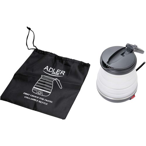  Adler AD1279 Elektrischer Wasserkocher, faltbar, 0,6Liter, 750W, BPA-frei, Silikon