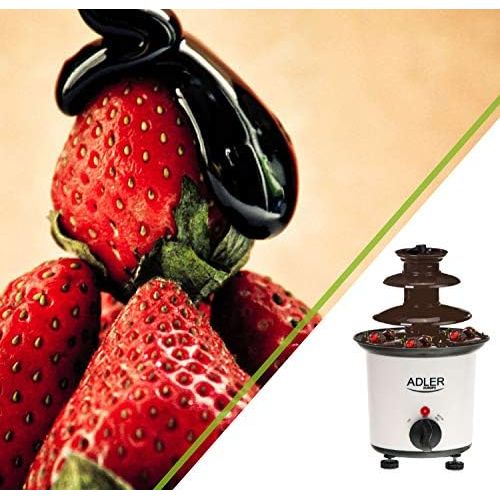  [아마존베스트]Adler Chocolate Fountain, Chocolate Fountain, Fondue, Chocolate Fondue, Chocolate Fondue, 10 Plastic Sticks, 1 Chocolate Spoon, 30 Watt, 200 ml, Easy to Clean, Heat-Resistant