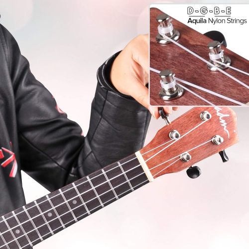  [아마존베스트]ADM Ukulele Soprano 21 Inch Mahogany Hawaiian Ukelele, Beginner Bundle with Teaching CD, Ukulele Strap, Tuner