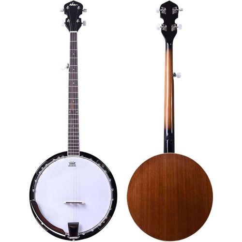 [아마존베스트]ADM 5-String Banjo 24 Bracket with Closed Solid Wood Back and Geared 5th Tuner, Banjoe Beginner Kit with Gift Package 1
