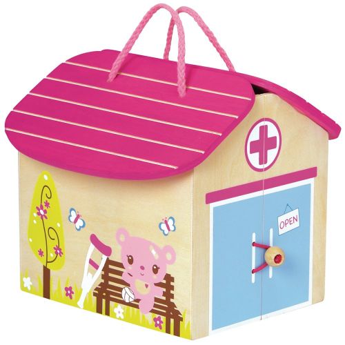 아도라 베이비 Adora Classic Wooden Toy Owie Hospital 11 Pieces Educational Toys Playset with Hospital Items for Toddlers 3+