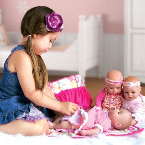 아도라 베이비 Adora PlayTime Baby Little Princess Vinyl 13 Girl Weighted Washable Cuddly Snuggle Soft Toy Play Doll Gift Set with Open/Close Eyes for Children 1+ Includes Bottle