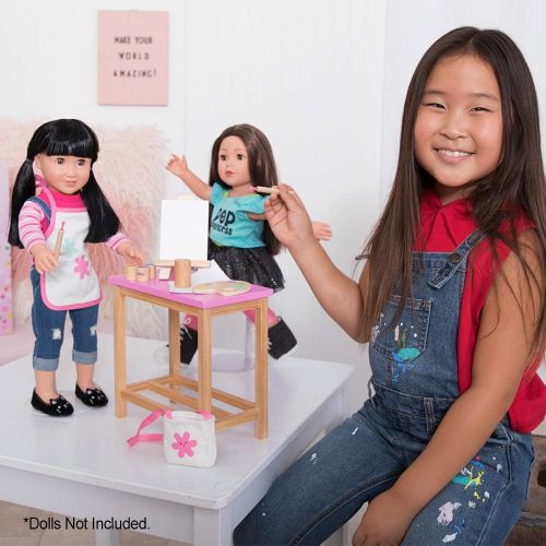 아도라 베이비 Adora Amazing World “Artist Studio Wooden Play Set”  14 Piece Accessory Set for 18” Dolls [Amazon Exclusive]