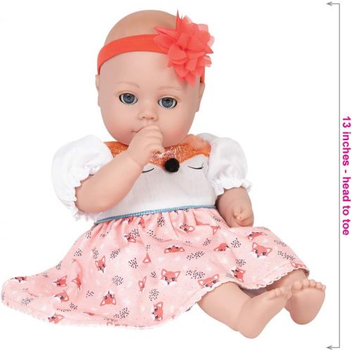 아도라 베이비 Adora PlayTime Baby Petal Pink 13 inch Vinyl Girl Baby Doll Toy Soft Body Machine Washable with Open Close Eyes, Feeding Bottle Great to Snuggle for (1 Year Old and up)