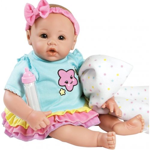 아도라 베이비 Adora BabyTime Lavender 16 Girl 3 Piece Weighted Play Doll Gift Set for Toddlers 3+ Includes Bottle & Blanket Snuggle Soft Huggable Vinyl Toy