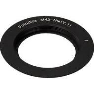 Adorama Fotodiox Lens Mount Adapter, M42 Type 2 Screw Lens to Nikon F Mount SLR Camera M42-NIKF-V2