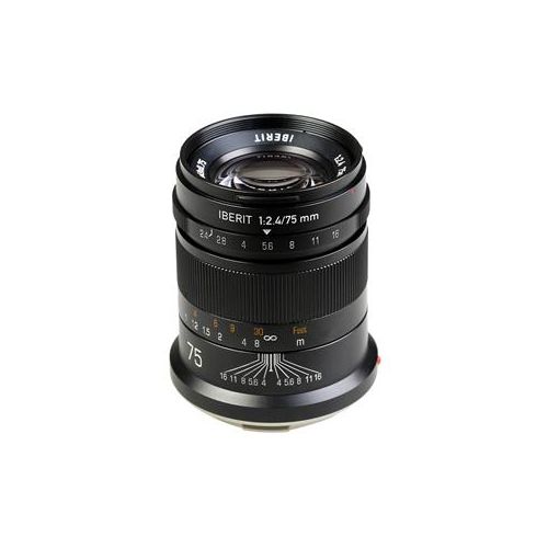  Adorama Kipon IBERIT 75mm f/2.4 for Leica SL / T - Black 7524-LCSL-B