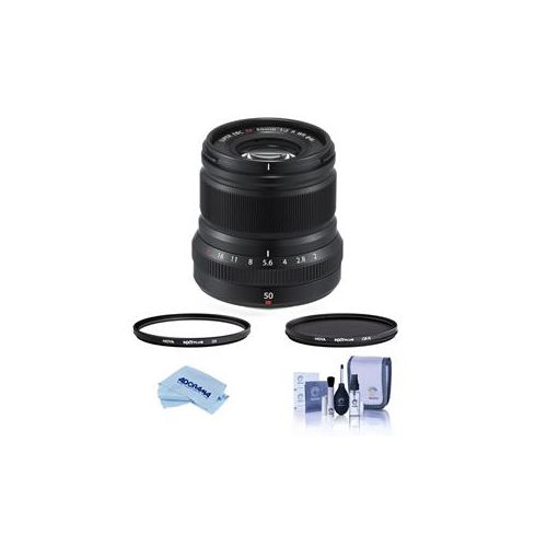  Adorama Fujifilm XF 50mm (76mm) F/2 WR Lens Black W/Hoya 46mm HMC UV / CPL Filter 16536611 F