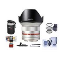 Adorama Rokinon 12mm F/2.0 Ultra W Angle Lens for Micro 4/3 Silver W/Free MAC Acc Bundle RK12M-MFT-SIL MA