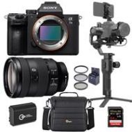 Adorama Sony Alpha a7 III 4K Mirorless Camera with FE 24-105mm f/4 G OSS Lens/Gimbal Kit ILCE7M3/B L1A