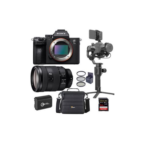  Adorama Sony Alpha a7 III 4K Mirorless Camera with FE 24-105mm f/4 G OSS Lens/Gimbal Kit ILCE7M3/B L1A