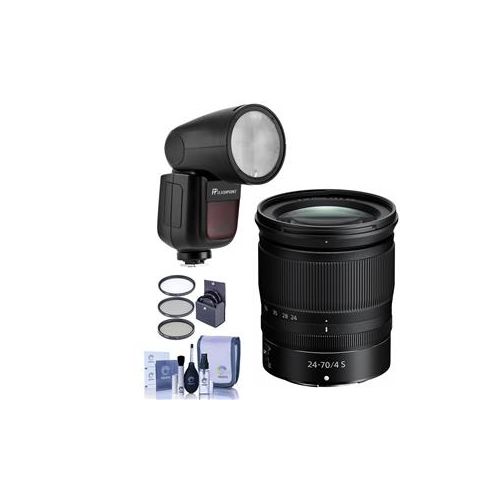  Adorama Nikon NIKKOR Z 24-70mm f/4 S Lens for Z Series Camera W/FP Zoom Li-on X R2 Flash 20072 FL
