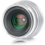 Adorama Brightin Star 35mm F1.7 APS-C Aperture Focus Lens for Sony E Cameras, Silver BS3517ESR