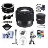 Adorama Sigma 56mm f/1.4 DC DN Contemporary Lens for Micro Four Thirds W/Premium ACC Kit 351963 B