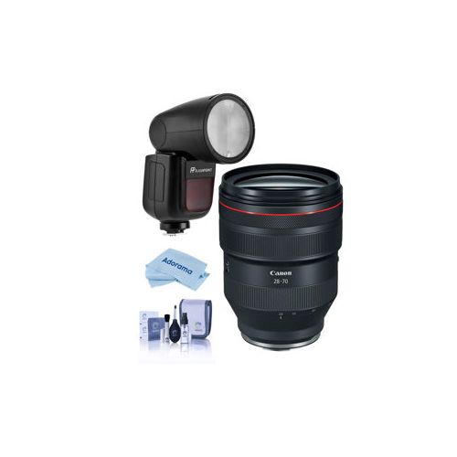  Adorama Canon RF 28-70mm f/2 L USM Lens With Flashpoint Zoom Li-on X R2 TTL Flash Kit 2965C002 FL