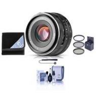 Adorama Meike 35mm f/1.7 Lens for Micro Four Thirds BLack - With Free Accessory Bundle 19540003 A