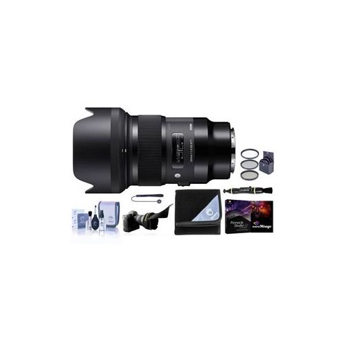  Adorama Sigma 50mm f/1.4 DG HSM ART Lens for leica L-mount Cameras, Black W/Free Acc Kit 311969 A