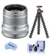 Adorama Fujifilm XF 50mm (76mm)F/2 WR Lens Silver W/JOBY GorillaPod 3K Kit /Cleaning Kit 16536623 T