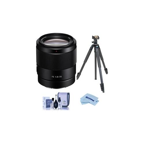  Adorama Sony FE 35mm f/1.8 E-Mount Full Frame Lens With Slik Sprint Pro III Tripod Kit SEL35F18F T