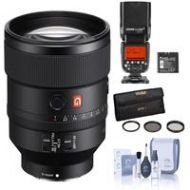 Adorama Sony FE 135mm F1.8 GM(G Master) Full Frame E-Mount Lens W/ Zoom Li-on X R2 Flash SEL135F18GM FL