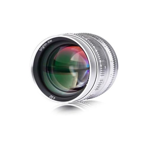  Adorama Brightin Star 50mm F1.4 APS-C Aperture Focus Lens for Sony Cameras, Silver BS5014ESR