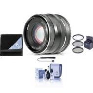 Adorama Meike 50mm f/2.0 Lens for Micro-Four Thirds Black - With Free Accessory Bundle 19550003 A