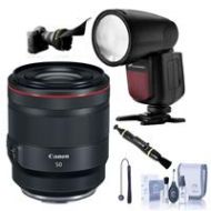 Adorama Canon RF 50mm f/1.2 L USM Lens With Flashpnt Zoom Li-on X R2 TTL Round Flash Kit 2959C002 FL