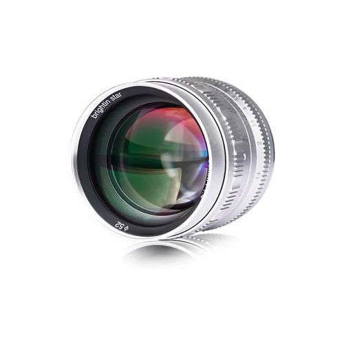  Adorama Brightin Star 50mm F1.4 APS-C Large Aperture Focus Lens for Fuji Cameras, Silver BS5014FXSR