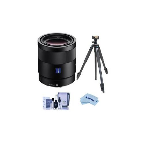  Adorama Sony Sonnar T* FE 55mm F1.8 ZA E-Mount Lens With Slik Sprint Pro III Tripod Kit SEL55F18Z T