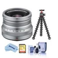 Adorama Fujifilm XF 16mm f/2.8 R WR Lens Silver W/Joby GorillaPod 3K Kit /16GB SDHC Card 16611681 T