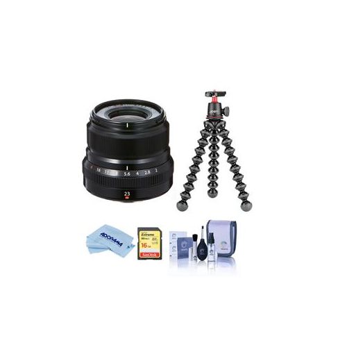  Adorama Fujifilm XF 23mm (35mm) F/2R WR Lens, Black W/Joby GorillaPod 3K Kit /16GB SDHC 16523169 T