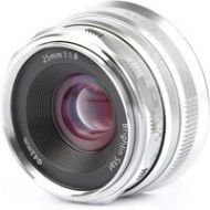 Adorama Brightin Star 25mm F1.8 APS-C Classic Fixed Focus Lens for SonyE Cameras, Silver BS2518ESR