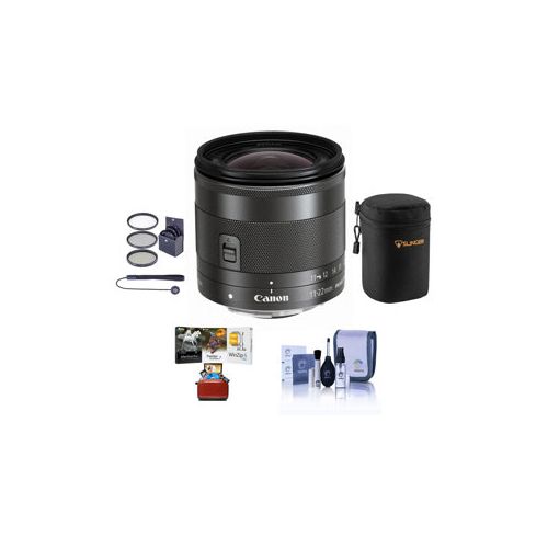  Adorama Canon EF-M 11-22mm f/4-5.6 IS STM Lens with Free Basic Accessory Bundle (Mac) 7568B002 AM