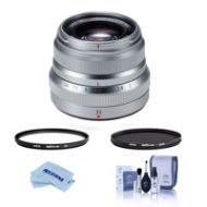 Adorama Fujifilm XF 35mm F/2 R WR Lens Silver W/Hoya 43mm HMC UV /CPL Filter 16481880 F