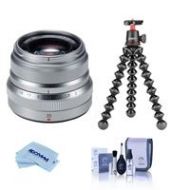 Adorama Fujifilm XF 35mm F/2 R WR Lens, Silver W/Joby GorillaPod 3K Kit /Cleaning Kit 16481880 T