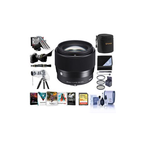  Adorama Sigma 56mm f/1.4 DC DN Contemporary Lens for Canon EF-M Camera W/Premium ACC Kit 351971 B