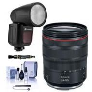 Adorama Canon RF 24-105mm f/4 L IS USM Lens - With Flashpoint Zoom Li-on X R2 TTL Flash 2963C002 FL