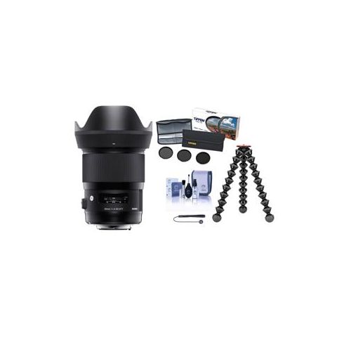  Adorama Sigma 28mm f/1.4 DG HSM ART Lens for Sony E-mount Cameras, Black W/ACC BUNDLE 441965 T