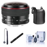 Adorama MEIKE 6.5mm f/2.0 Lens for Micro-Four Thirds, Black With Free Accessory Bundle 19980005 A