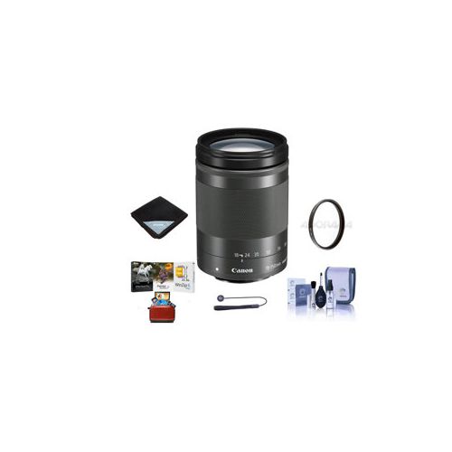  Adorama Canon EF-M 18-150mm f/3.5-6.3 IS STM Lens -Black w/Free Accessory Bundle (Mac) 1375C002 AM