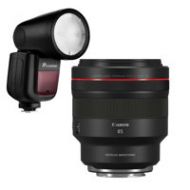 Adorama Canon RF 85mm f/1.2 L USM DS Lens with Flash Bundle 3450C002 FL