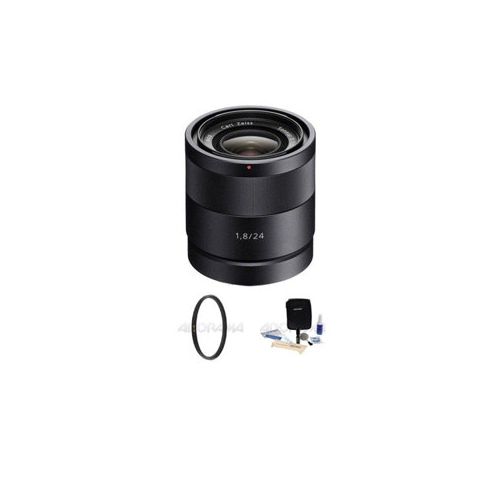  Adorama Sony Sonnar T* E 24mm F/1.8 ZA E-Mount Lens, Bundle w/Pro UV Filter, Lens Clean SEL24F18Z KA