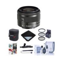 Adorama Canon EF-M 15-45mm f/3.5-6.3 IS STM Lens - Black with Premium Accessory Bundle 0572C002 B