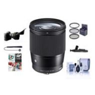 Adorama Sigma 16mm f/1.4 DC DN Cont. Lens for Micro 4/3rd Black W/Free PC Acc Bundle 402963 A