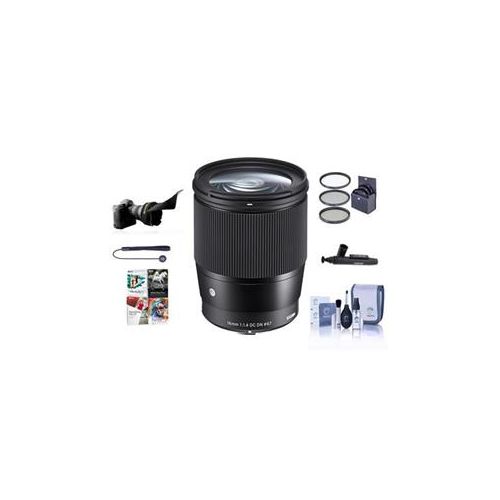  Adorama Sigma 16mm f/1.4 DC DN Cont. Lens for Micro 4/3rd Black W/Free PC Acc Bundle 402963 A