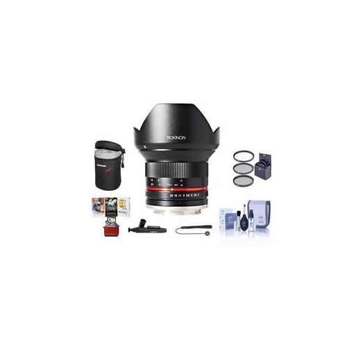  Adorama Rokinon 12mm f/2.0 NCS Lens for Canon M Mirrorless Camera W/Free MAC Acc Bundle RK12M-M MA